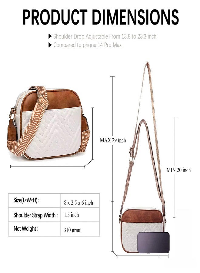 ADISA Women's Girls Color Block Cross Body Sling Bag with Printed Belt (SL5150-WHI) - Image 4